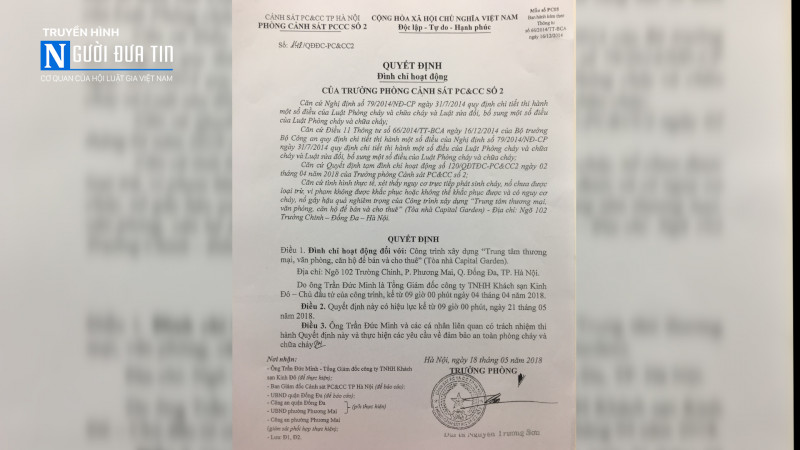 Pháp luật - Chung cư CAPITAL GARDEN 102 Trường Chinh, Hà Nội: Tiềm ẩn nguy cơ cháy nổ (Hình 3).