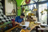 Độc đáo tranh làm từ lá bồ đề