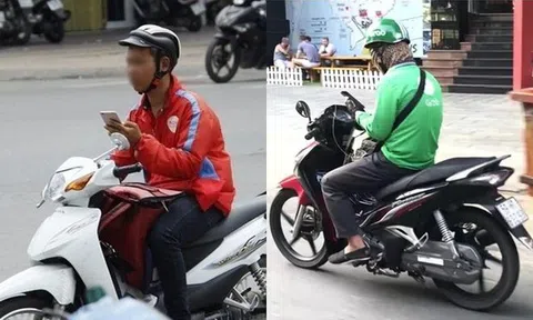 Tài xế xe ôm công nghệ dùng điện thoại khi lái xe sẽ bị xử phạt