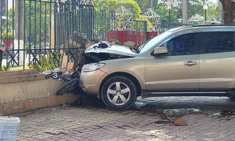 Hải Phòng: Ô tô đâm nhiều người ngồi uống nước trên vỉa hè rồi “hạ gục” bờ tường