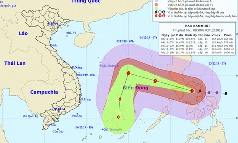 Bão Kammuri giật cấp 17 sắp đi vào Biển Đông