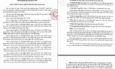Công ty TNHH đầu tư và phát triển Mộc Thủy Hà Tĩnh trúng thầu lớn, tiết kiệm thấp tại Hà Giang