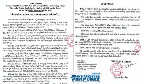 Điện Biên: Cần làm rõ hồ sơ năng lực của nhà thầu trong gói thầu sửa chữa Trung tâm hội nghị văn hóa và Nhà truyền thống huyện Điện Biên Đông