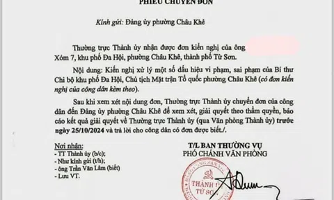 Thành ủy TP Từ Sơn yêu cầu giải quyết vụ Trưởng khu phố Đa Hội ký hợp đồng cho thuê đất