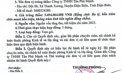 Điện Biên: Liên tiếp trúng thầu của Công ty TNHH Tân Phú Mạnh liệu có bất thường?