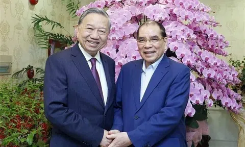 Tổng Bí thư Tô Lâm thăm, chúc Tết nguyên Tổng Bí thư Nông Đức Mạnh