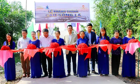 Hậu Giang: Khánh thành cầu Sông Lá và khởi công cầu Mười Ngây, thị xã Long Mỹ