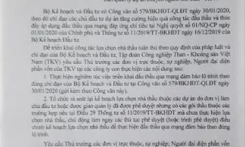 Nhiều công ty con của TKV phớt lờ quy định về đấu thầu