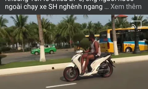 Đà Nẵng: Xử phạt người đàn ông nước ngoài chạy xe SH không bằng lái, không mũ bảo hiểm