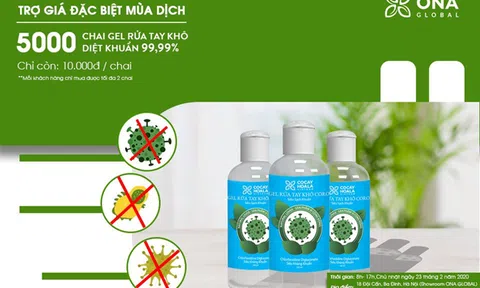 ONA GLOBAL trợ giá chai Gel rửa tay diệt khuẩn chỉ 10.000 đồng- Thắp sáng tình người giữa tâm dịch Corona