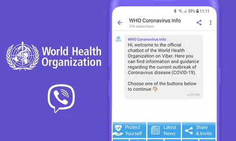 Viber được WHO chọn làm kênh thông tin chính thức về tình hình dịch COVID-19