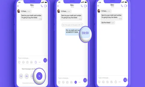 Viber thêm tính năng tăng cường bảo mật: Biến mất tin nhắn trong các cuộc trò chuyện thông thường