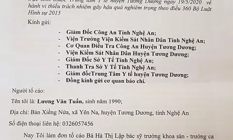 Tương Dương – Nghệ An: Trung tâm y tế bị “tố” vì làm chết trẻ sơ sinh