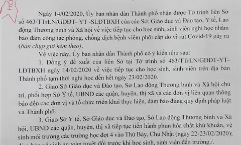 Các tỉnh gửi công văn khẩn tiếp tục cho nghỉ học hết tháng 2