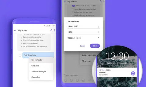 Rakuten Viber ra mắt công cụ cho phép người dùng đặt lời nhắc trong My Notes