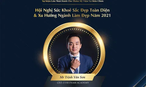 Ông Trịnh Văn Sơn CEO S Việt Nam - Thành viên Ban tổ chức tại Hội nghị sức khỏe sắc đẹp toàn diện và xu hướng ngành làm đẹp 2021
