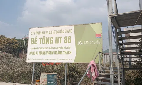 Bắc Giang: Công ty TNHH và Sản xuất HT 86 ngang nhiên xây dựng trạm trộn bê tông trên đất nông nghiệp
