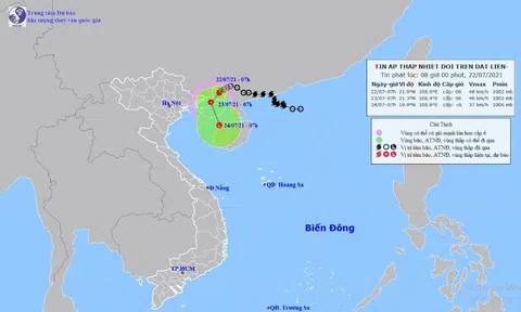 Áp thấp nhiệt đới cách Quảng Ninh 110km, miền Bắc mưa to nhiều nơi