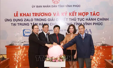 Vĩnh Phúc: Ký kết hợp tác ứng dụng Zalo trong giải quyết thủ tục hành chính