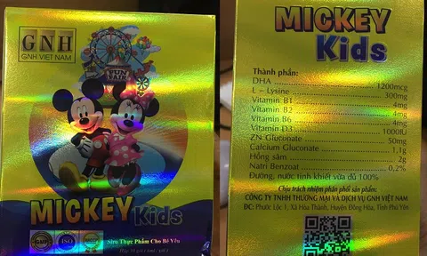 Hết sức thận trọng khi mua sản phẩm siro Mickey Kids cho trẻ em
