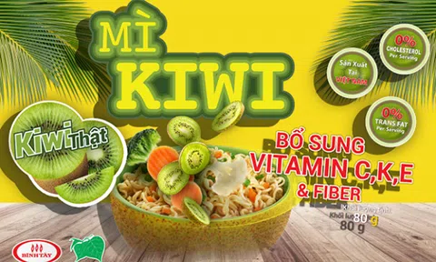 Bình Tây cho ra mắt sản phẩm mì ăn liền giàu vitamin có thành phần từ ... trái kiwi