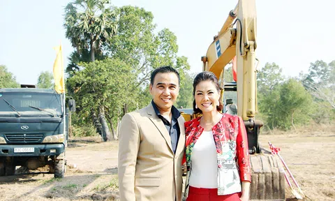 Hồ Lệ Thu về Sóc Trăng cùng MC Quyền Linh tham dự lễ khởi công Khu văn hóa Giếng Tiên