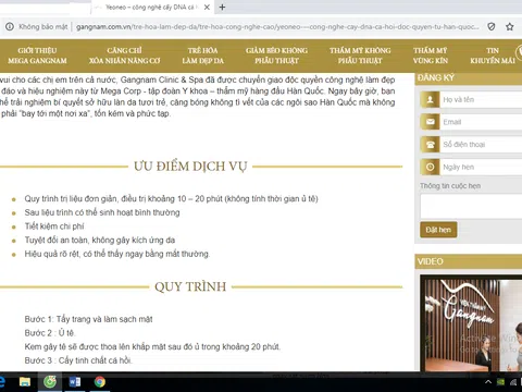Thẩm mỹ viện Mega Gangnam quảng cáo dịch vụ không phép, lừa dối khách hàng?