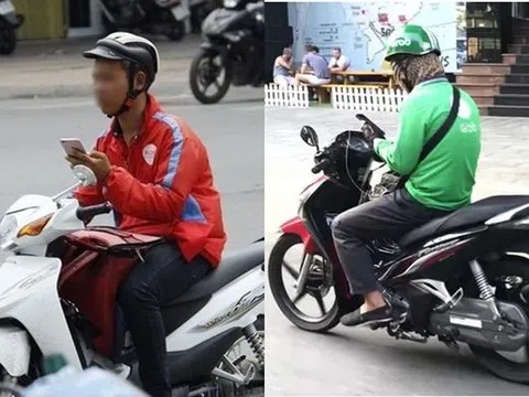 Tài xế xe ôm công nghệ dùng điện thoại khi lái xe sẽ bị xử phạt