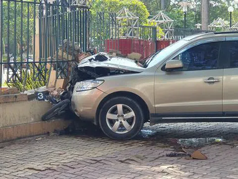 Hải Phòng: Ô tô đâm nhiều người ngồi uống nước trên vỉa hè rồi “hạ gục” bờ tường