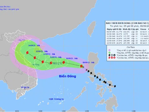 Cập nhật tin bão trên biển Đông (cơn bão số 5)