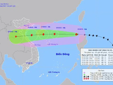Khẩn: Bão số 8 Kompasu đi vào Biển Đông, di chuyển rất nhanh hướng vào Trung Bộ