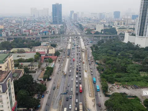 Cận cảnh 2 cầu đô thị tại nút giao Mai Dịch chuẩn bị về đích