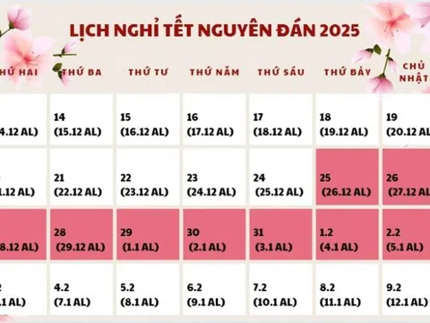 Người lao động được nghỉ Tết Nguyên đán Ất Tỵ 2025 từ ngày nào?