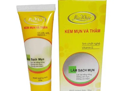 Đình chỉ thu hồi sản phẩm Kem mụn và thâm Miss White không đảm bảo chất lượng