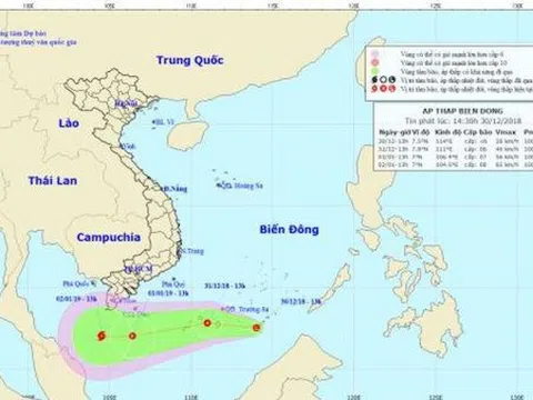 Biển Đông: Xuất hiện vùng áp thấp mới