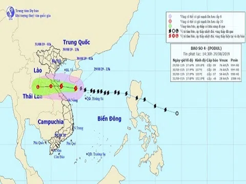 Ngày mai bão số 4 đi vào đất liền các tỉnh Nghệ An - Quảng Bình