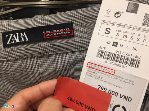 Zara và Mango nhập nhằng xuất xứ hàng hóa trên tem, mác