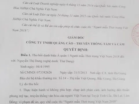 Quy định pháp luật về việc thu hồi danh hiệu người đẹp