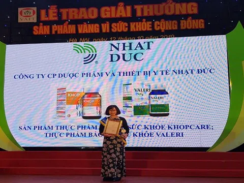 Công ty Nhật Đức vinh dự nhận giải thưởng của Hiệp hội Thực phẩm chức năng Việt Nam