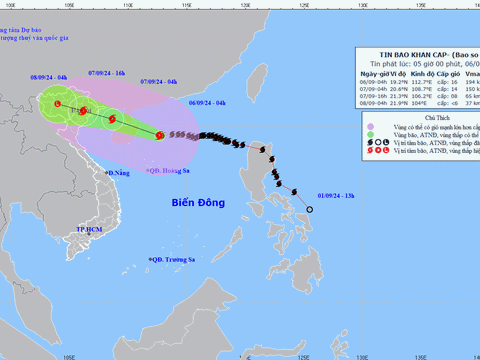 Chiều tối và đêm nay, bão số 3 sẽ quần thảo ở Vịnh Bắc Bộ