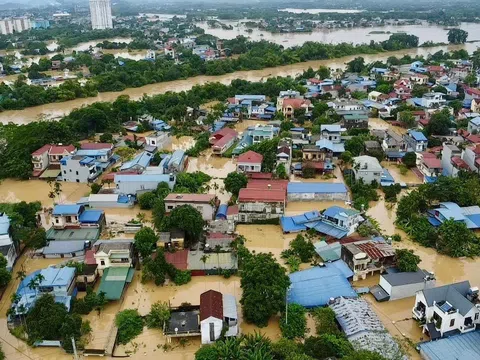 Thái Nguyên: Nước sông Cầu dâng cao, nhiều nơi ngập trong nước