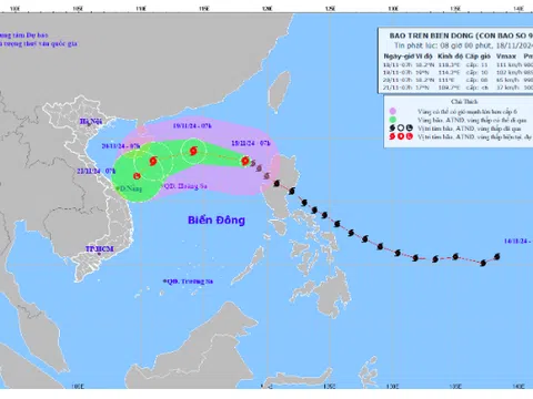 Bão số 9 gây sóng mạnh, gió lớn trên biển