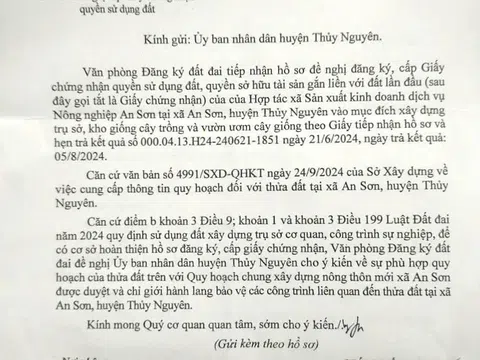 Hải Phòng: Bất thường việc HTX An Sơn bị trả hồ sơ cấp ‘bìa đỏ’ sau nhiều tháng quá hạn giải quyết