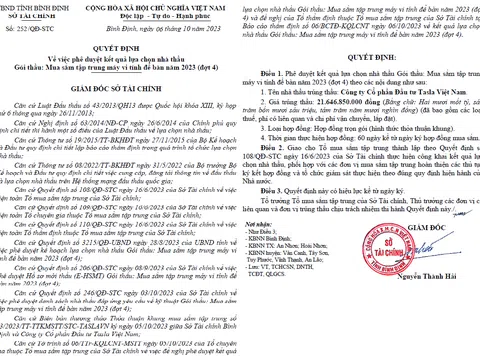 Sở Tài chính tỉnh Bình Định: Thấy gì từ công tác đấu thầu mua sắm thiết bị