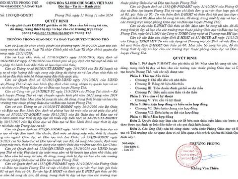 Mua sắm tại Phòng GD&ĐT huyện Phong Thổ (Lai Châu): Liệu có “rào cản” về tính năng độc quyền và định hướng hàng hóa thông dụng