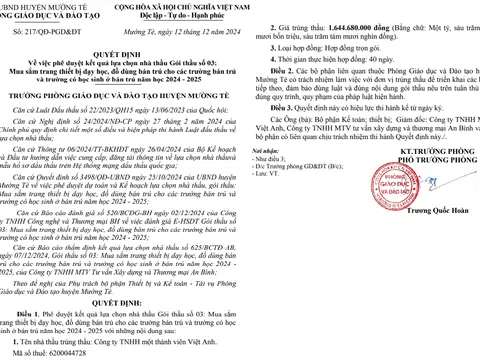 Mường Tè – Lai Châu: Thấy gì trong công tác đấu thầu ở PGD&ĐT