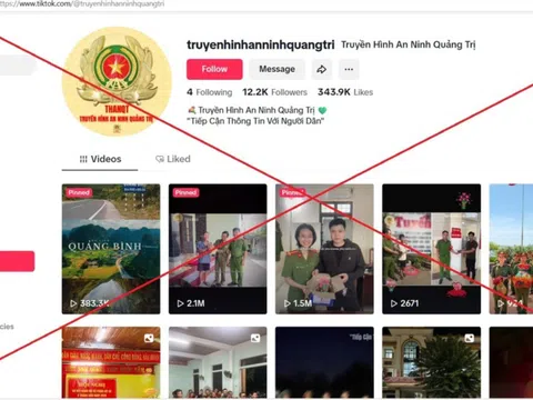 Cảnh báo về trang Tiktok "Truyền hình An ninh Quảng Trị"
