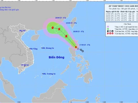 Áp thấp nhiệt đới có khả năng mạnh lên thành bão trên Biển Đông