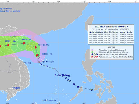 Áp thấp nhiệt đới mạnh lên thành bão số 7 (LIONROCK) giật cấp 10, hướng vào miền Trung
