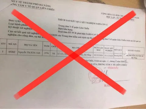 Đà Nẵng: Phạt 2 người sửa kết quả xét nghiệm Covid-19 rồi phát tán trên mạng